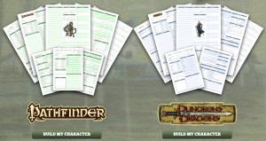 Character sheets